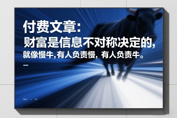 付费文章：财富是信息不对称决定的，就像慢牛，有人负责慢，有人负责牛-赚百科