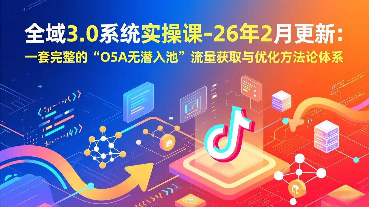 全域3.0系统实操课-26年2月更新：一套完整的“O5A无潜入池”流量获取与优化方法论体系-赚百科