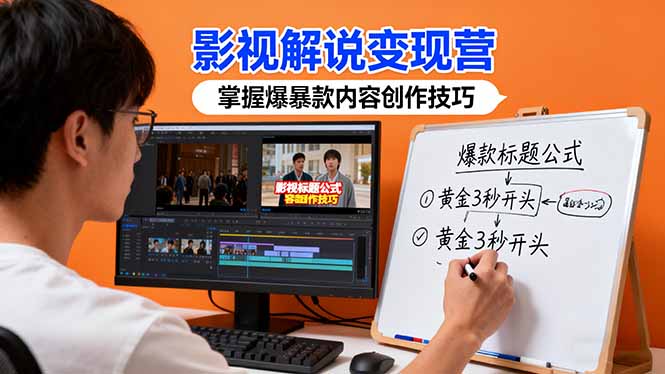 影视解说变现营：通过30+实战案例爆款内容创作技巧，掌握影视解说盈利密码-赚百科