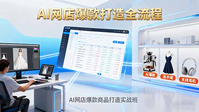 AI网店爆款商品打造实战班：AI技术实现商品图智能处理，快速搭建AI网店-赚百科