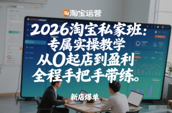 2026淘宝私家班：专属实操教学，从0起店到盈利，全程手把手带练(更新)-赚百科