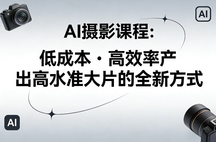 AI摄影课程，低成本高效率产出高水准大片的全新方式-赚百科