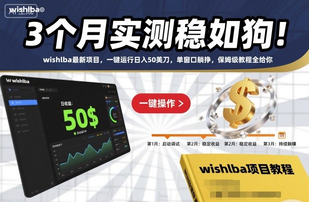 3个月实测稳如狗！wishlba最新项目，一键运行日入50美刀，单窗口躺挣，保姆级教程全给你【揭秘】-赚百科