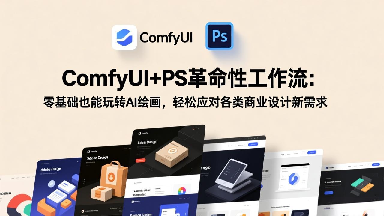 ComfyUI+PS革命性工作流：零基础也能玩转AI绘画，轻松应对各类商业设计新需求-赚百科