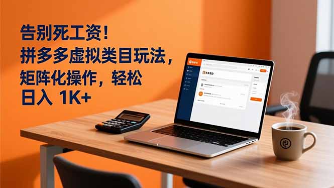 告别死工资！拼多多虚拟类目玩法，矩阵化操作，轻松日入 1K+-赚百科
