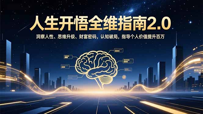 人生开悟全维指南2.0：洞察人性、思维升级、财富密码，认知破局，指导个人价值提升百万-赚百科