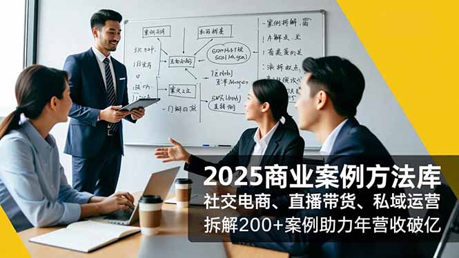 2025商业案例方法库，社交电商、直播带货、私域运营，拆解200+案例助力年营收破亿-赚百科