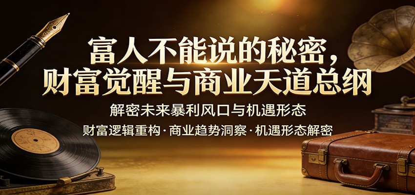 富人不能说的秘密，财富觉醒与商业天道总纲，解密未来暴利风口与机遇形态-赚百科