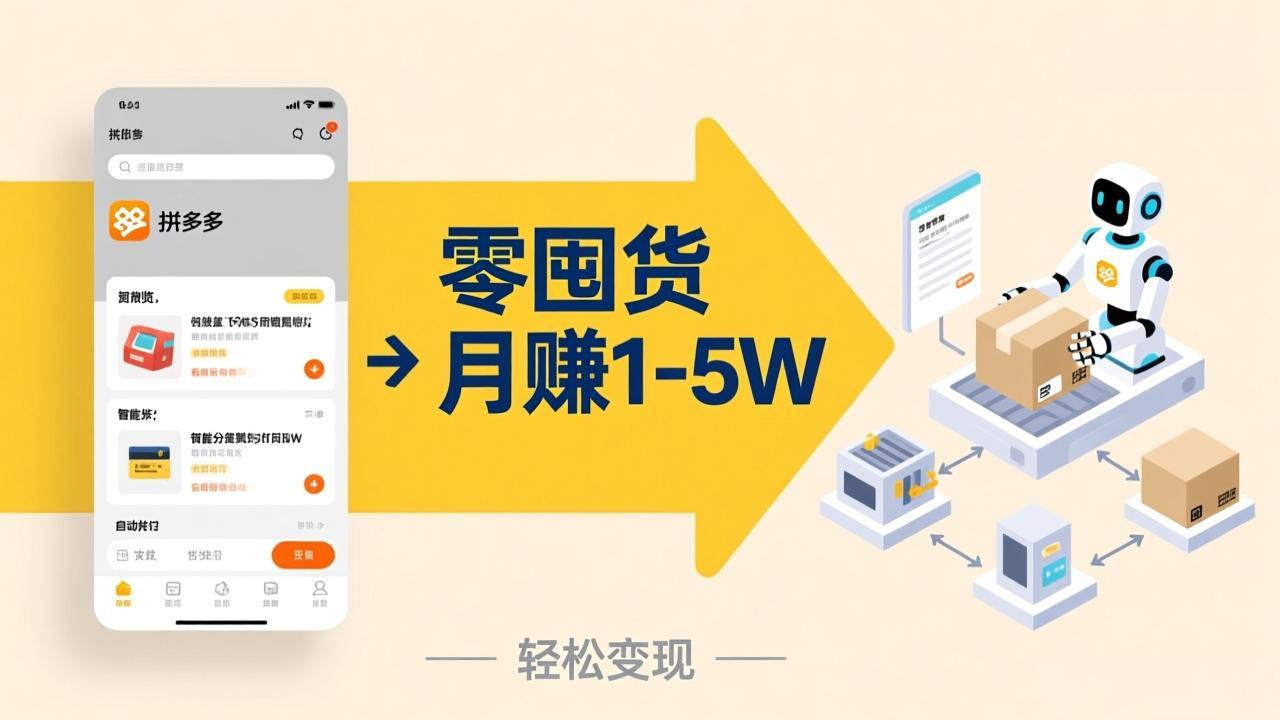 不用囤货不用跑单!拼多多虚拟玩法,机器人管理发货和客服,帮你月赚 1-5W-赚百科