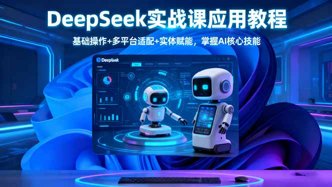 DeepSeek实战课应用教程、基础操作+多平台适配+实体赋能，掌握AI核心技能-赚百科