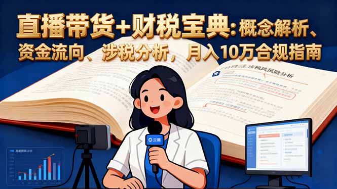 直播带货+财税宝典：概念解析、资金流向、涉税分析，月入10万合规指南-赚百科