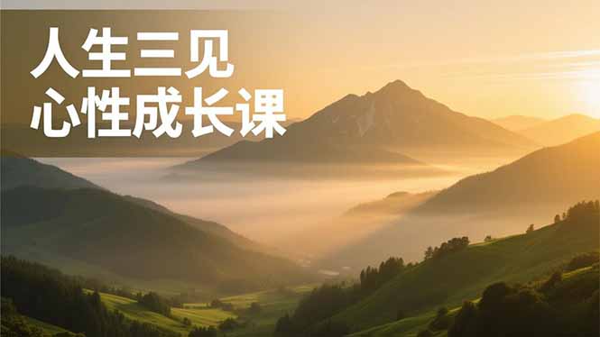 人生三见心性成长课，见天地众生自己，搞透人性安顿身心，活出清晰自我，内在富足无价-赚百科
