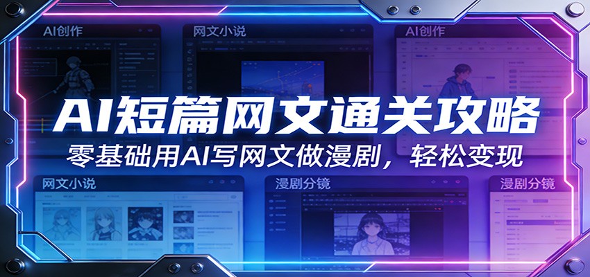 AI短篇网文通关攻略：零基础用AI写网文做漫剧，轻松变现-赚百科