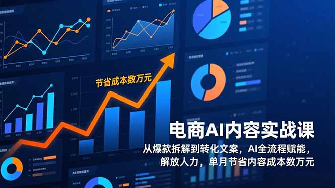 电商AI内容实战课,从爆款拆解到转化文案,AI全流程赋能,解放人力,单月节省内容成本数万元-赚百科