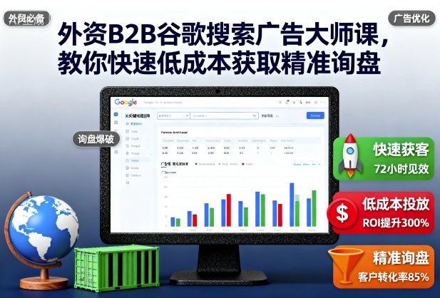 外资B2B谷歌搜索广告大师课，教你快速低成本获取精准询盘-赚百科