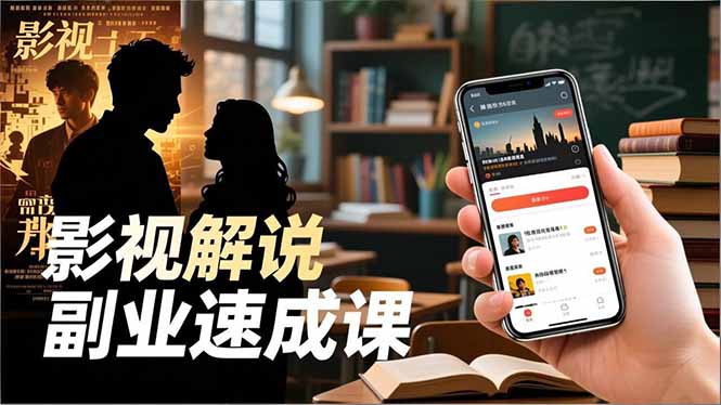 Tk影视解说副业速成课，软件安装、全流程实操、爆款预设，新手两周变现-赚百科