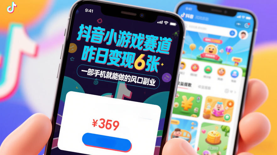 抖音小游戏赛道，昨日变现600+，零基础一部手机就能做的风口副业【揭秘】-赚百科