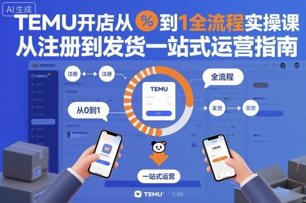TEMU开店从0到1全流程实操课，从注册到发货一站式运营指南-赚百科