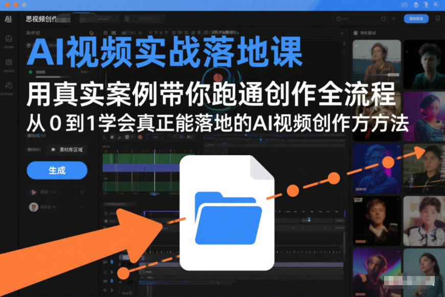 AI视频实战落地课，用真实案例带你跑通创作全流程，从0到1学会真正能落地的AI视频创作方法-赚百科