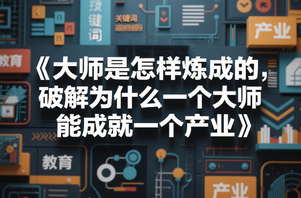 大师是怎样炼成的,破解为什么一个大师,能成就一个产业【电子书】-赚百科