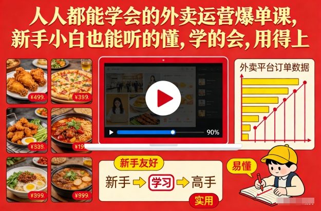 人人都能学会的外卖运营爆单课，新手小白也能听的懂，学的会，用得上-赚百科