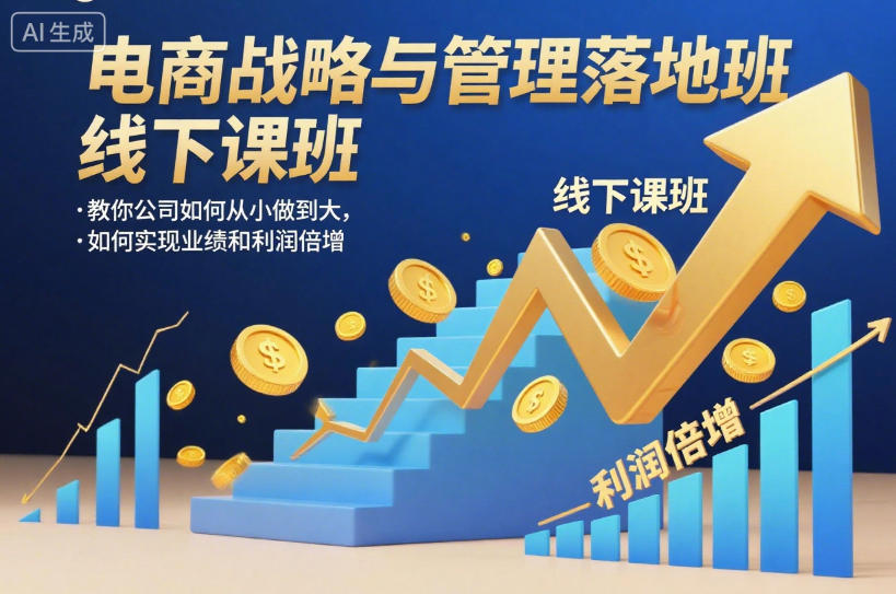 电商战略与管理落地班线下课，教你公司如何从小做到大，如何实现业绩和利润倍增【录音】-赚百科