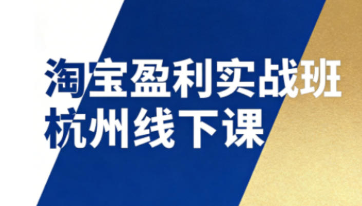 淘宝盈利实战班杭州线下课12月26-28日(音频+字幕)，帮你掌握SOP流程+12门核心技术-赚百科