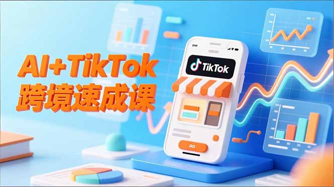 AI+TikTok跨境速成课，智能翻译、店铺定位、流程拆解，7天高效上线运营-赚百科