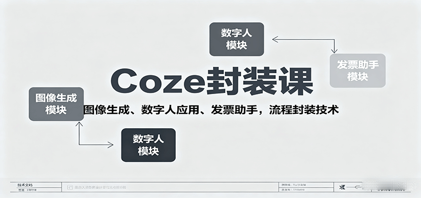 Coze封装课,图像生成、数字人应用、发票助手,流程封装技术-赚百科
