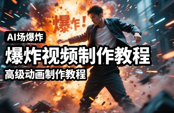 AI场景爆炸视频制作教程，利用人物实拍视频制作出高级的动画特效-赚百科