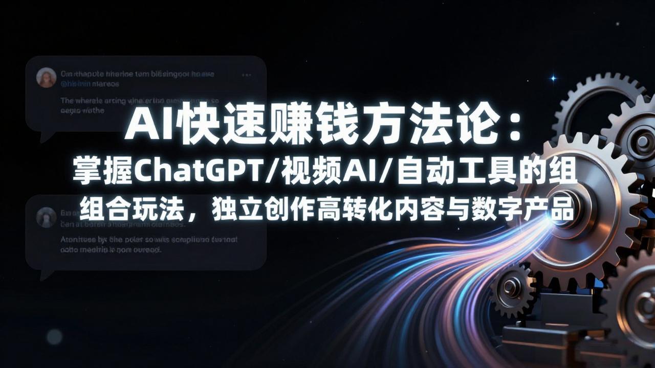 AI快速赚钱方法论：掌握ChatGPT/视频AI/自动化工具的组合玩法，独立创作高转化内容与数字产品-赚百科
