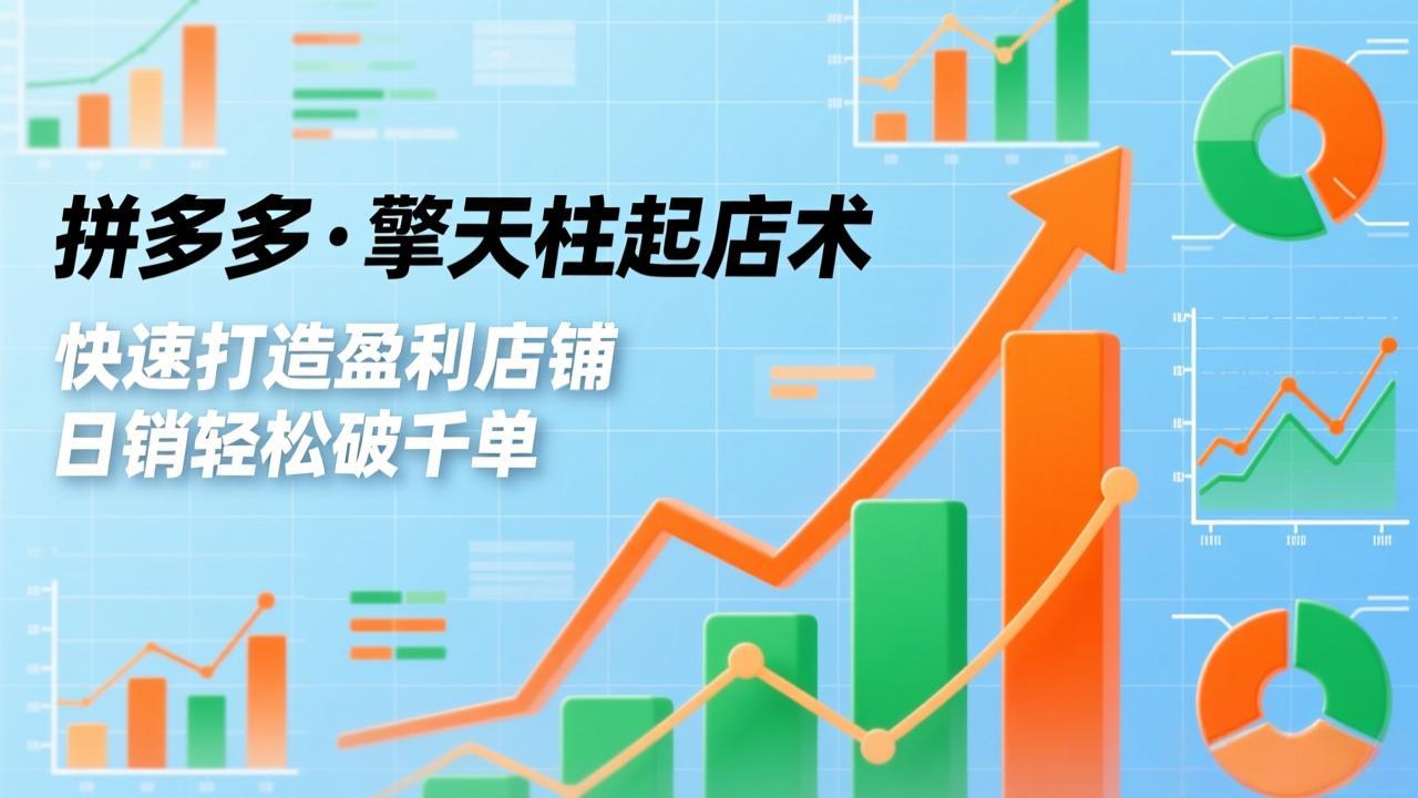 拼多多·擎天柱起店术，爆流布局、利润起飞、不断流，快速打造盈利店铺，日销破千单(更新-赚百科