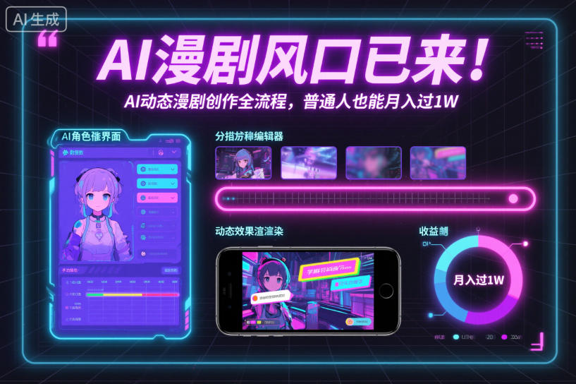 AI漫剧风口已来!AI动态漫剧创作全流程,普通人也能月入过1W-赚百科