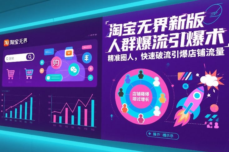 淘宝无界新版人群爆流引爆术，精准圈人，快速破流引爆店铺流量-赚百科