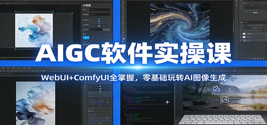 AIGC软件实操课：WebUI+ComfyUI全掌握，零基础玩转AI图像生成-赚百科