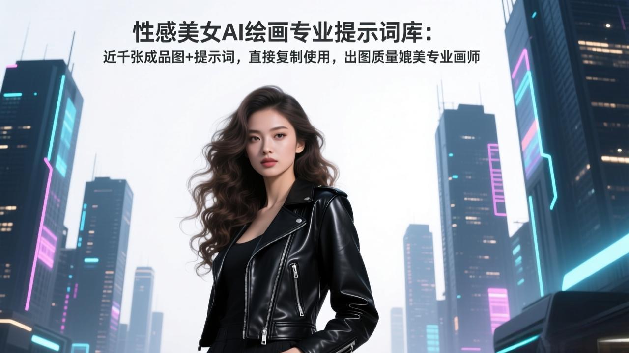 性感美女AI绘画专业提示词库:近千张成品图+提示词,直接复制使用,出图质量媲美专业画师-赚百科