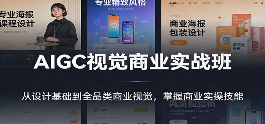 AIGC视觉商业实战班：从设计基础到全品类商业视觉，掌握商业实操技能-赚百科