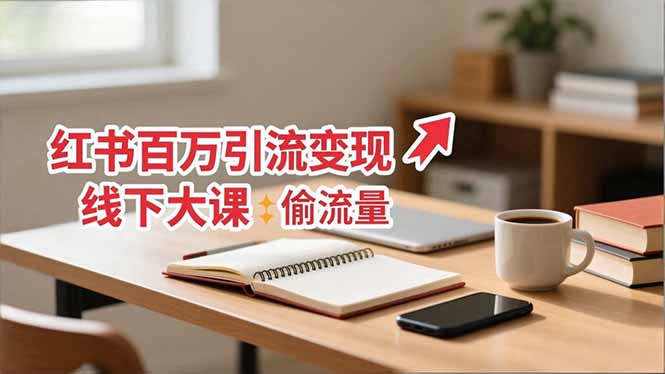 小红书百万引流变现-11月线下大课:分享从0到百万引流路径,手把手教偷流量、拿结果-赚百科