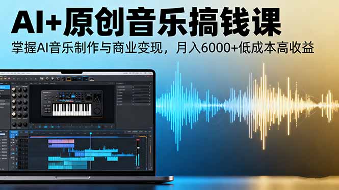 AI+原创音乐搞钱课：掌握AI音乐制作与商业变现，月入6000+低成本高收益-赚百科