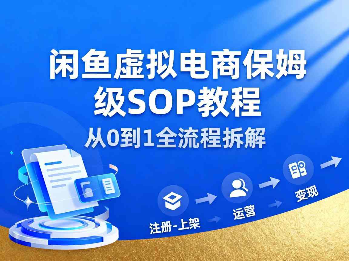 闲鱼虚拟电商,月入轻松过1W,保姆级SOP教程-赚百科