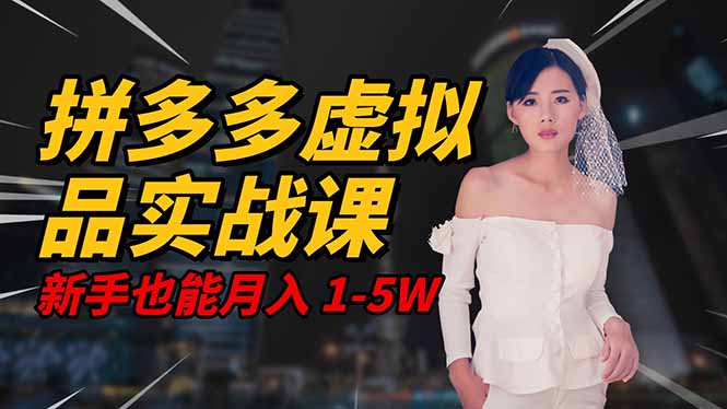2025 拼多多虚拟品系统实战课，轻资产项目，可矩阵开工作室，新手也能…-赚百科