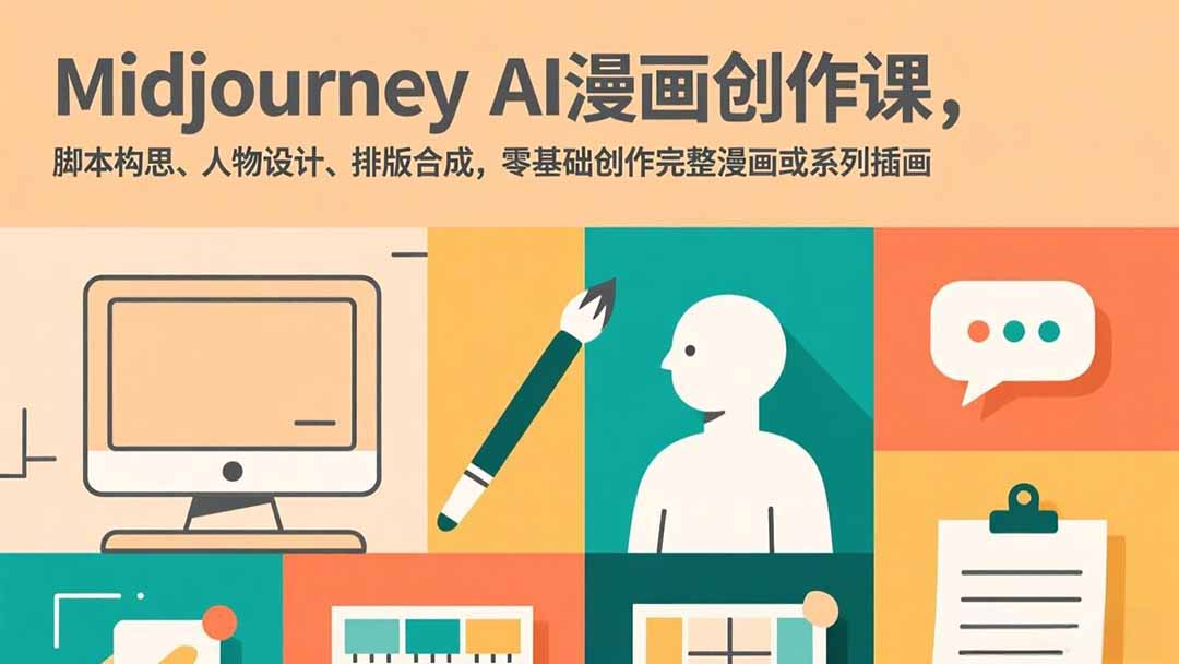 Midjourney AI漫画创作课,脚本构思、人物设计、排版合成,零基础创作完整漫画或系列插画 Midjourney AI漫画创作课,脚本构思、人物设计、排版合成,零基础创作完整漫画或系列插画