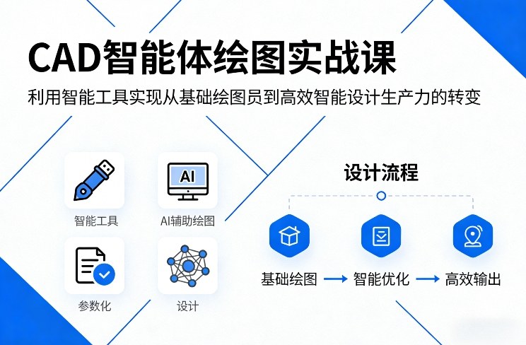 CAD智能体绘图实战课，利用智能工具，实现从基础绘图员到高效智能设计生产力的转变-赚百科
