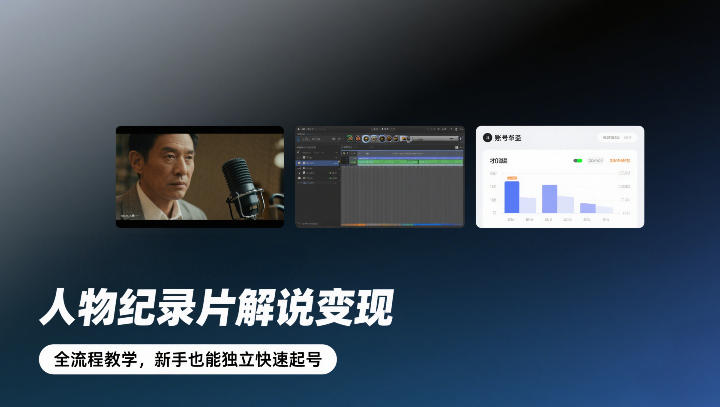 人物纪录片解说变现，全流程教学，新手也能独立快速起号-赚百科