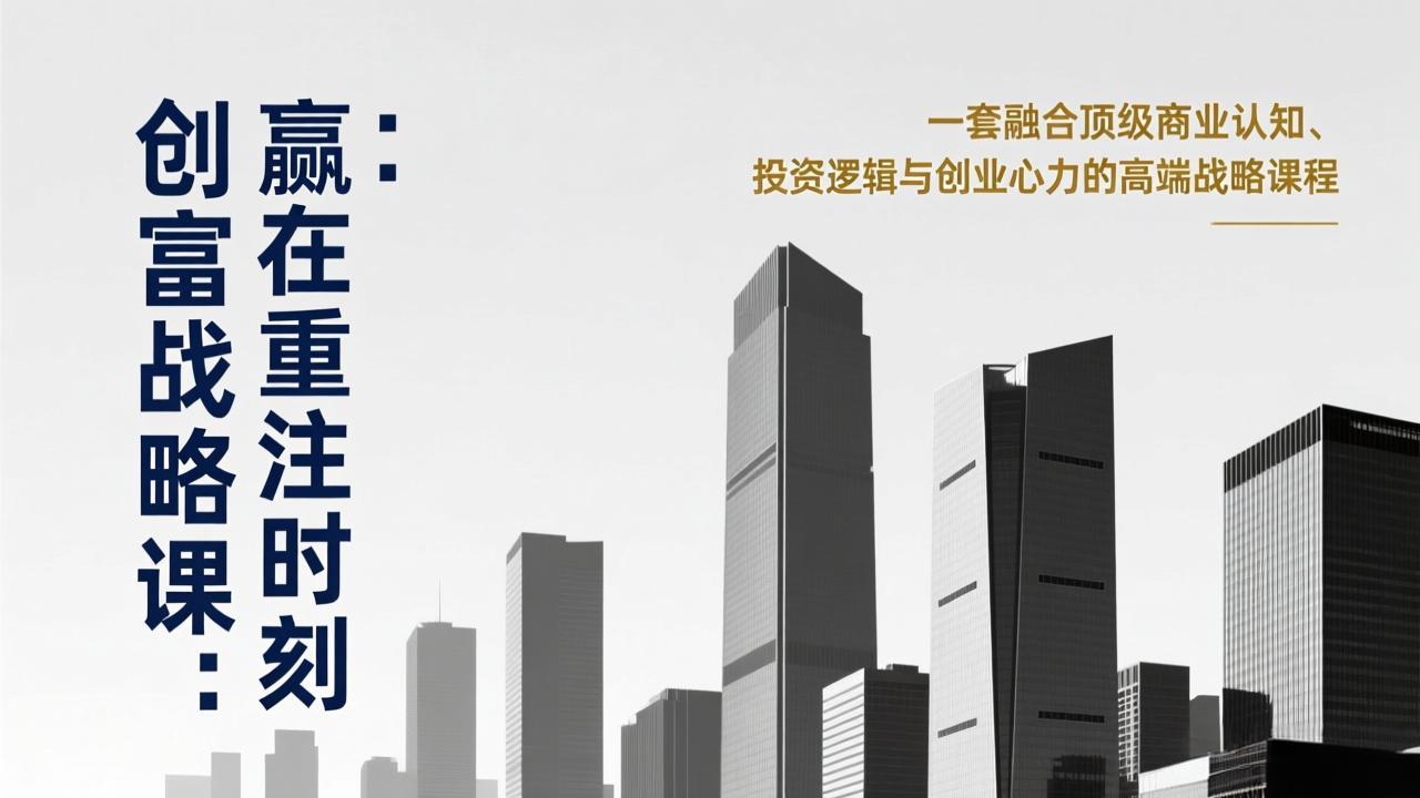 《创富战略课：赢在重注时刻》一套融合顶级商业认知、投资逻辑与创业心力的高端战略课程-赚百科