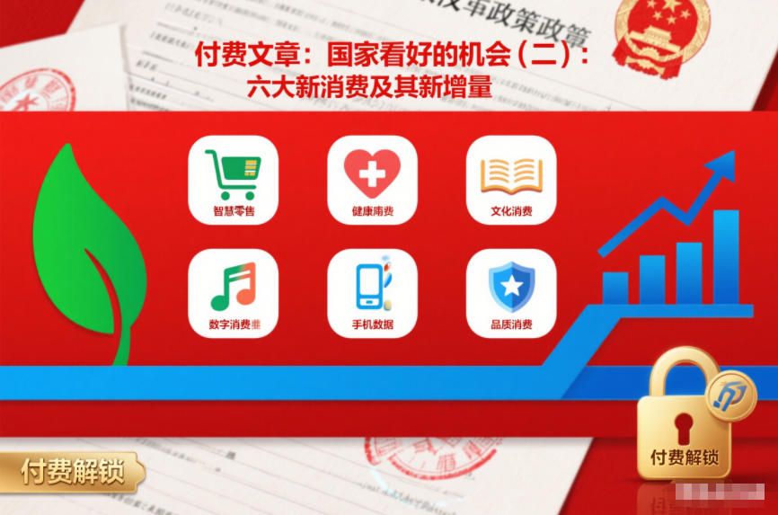 付费文章：国家看好的机会(二)：六大新消费及其新增量-赚百科