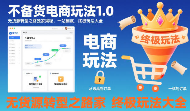 不备货电商玩法1.0,无货源转型之路独家揭秘,一站到底,终极玩法大全-赚百科