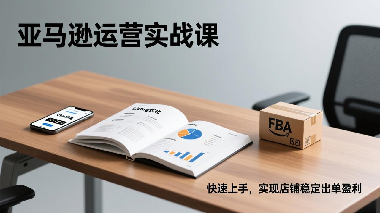 亚马逊运营实战课，Listing优化、Vine秒杀、FBA发货，快速上手，实现店铺稳定出单盈利-赚百科