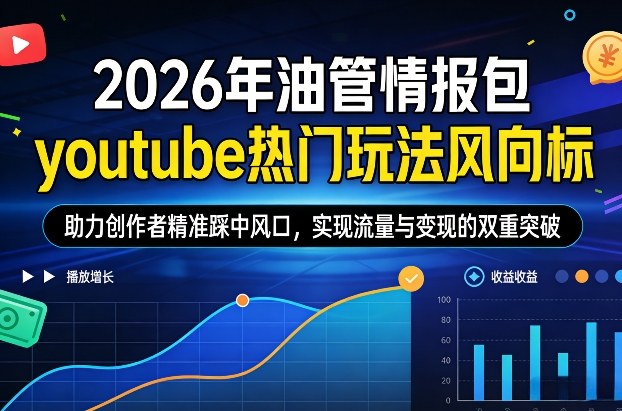 2026年油管情报包,youtube热门玩法风向标,助力创作者精准踩中风口,实现流量与变现的双重突破(更新)-赚百科