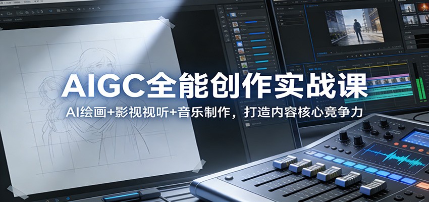 AIGC全能创作实战课：AI绘画+影视视听+音乐制作，打造内容核心竞争力-赚百科